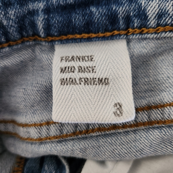 Eunina Frankie Mid Rise Girlfriend Distressed Relaxed Fit Medium Wash Size 3 - Picture 5 of 9